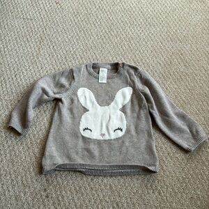 H&M 12m bunny face tan sweater
